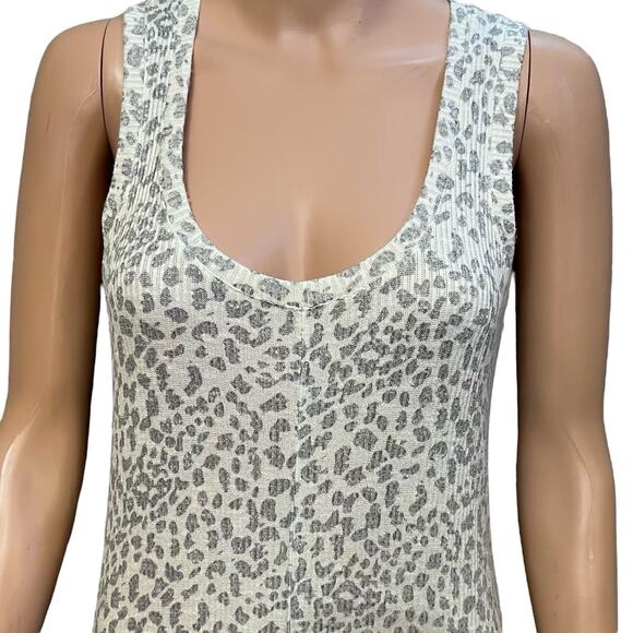 Z Supply Luna Hacci Knit Maxi Tank Dress Small Spotted Animal Print Ribbed Cozy - Picture 2 of 8
